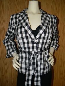 Petite Checkered Blazer