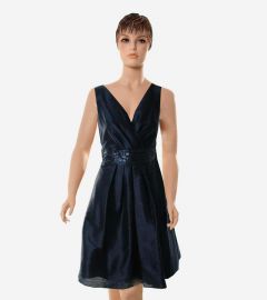 Cocktail Dress with Embellished Pleated Front