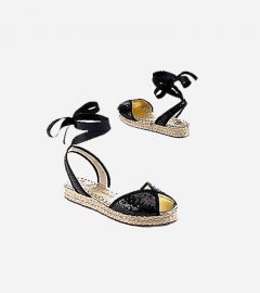 Black Sequin Platform Espadrille Sandal