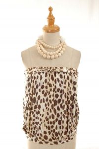 Leopard Print Tube Blouse