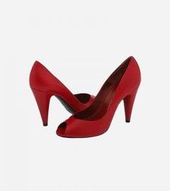 Red Kid Mid Calf Boot