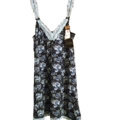 Blue & Black Floral Slip-On Nightgown 