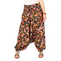 Multicolor Circle Three-in-One Convertible Harem Pants