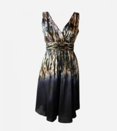 New York Brown Navy Print Dress