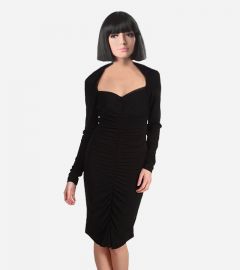 Stretchy Long Sleeve Cutout Back Dress