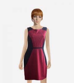Brick Red & Black Ponte Sheath Dress