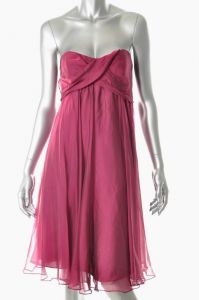 Fuchsia Twist Strapless Dress