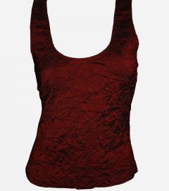 Red Crinkled Tank Top