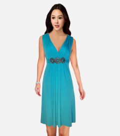 Sleeveless Cross Front Bodice Dress