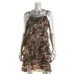 Multicolor Silk Tiered Casual Dress