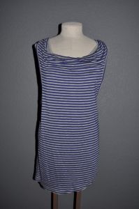 Gray & Blue Striped Jersey Mini Dress