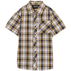Yellow & Navy Plaid Button-Up