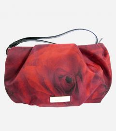 Red Floral Print Wristlet Bag