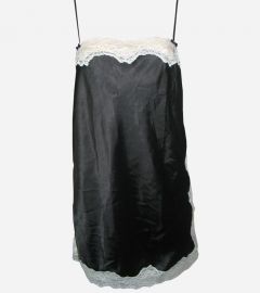 Black & White Lace Satin Nightie