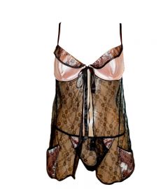 Black Nightie & Thong Set