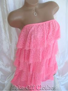Pink Ruffle Halter Blouse Cover up