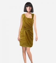 Yellow Drape Main Squeeze Dress